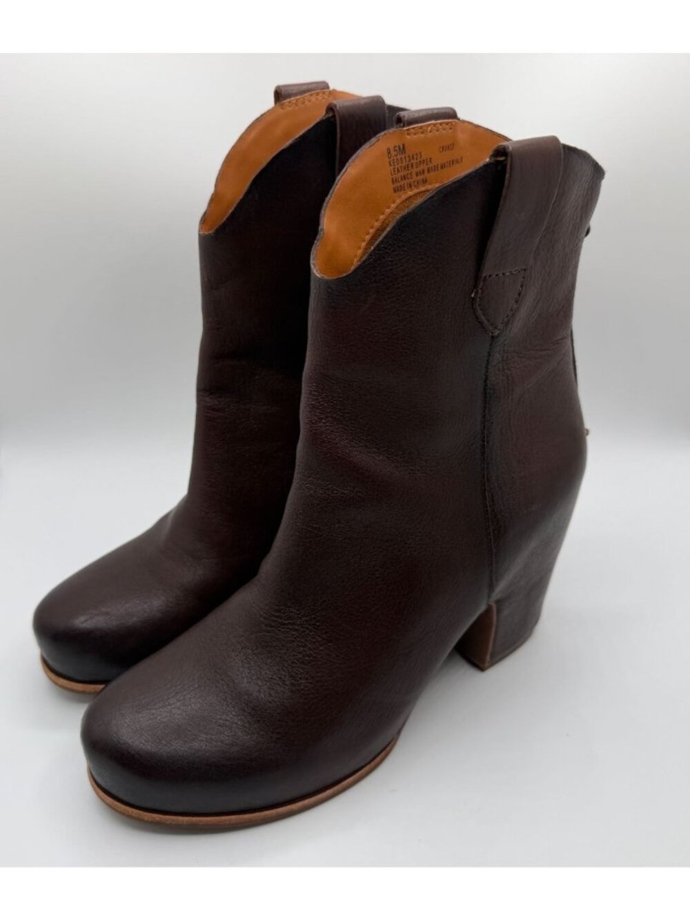 Kork-Ease Specter Leather Ankle Boots Women Size 8.5M Dark Brown Bourbon